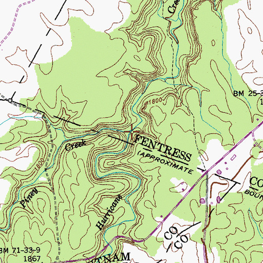 Topographic Map of Little Piney Creek, TN