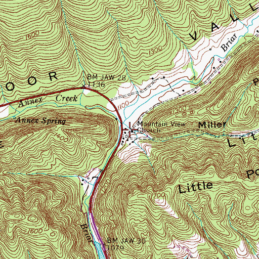 Topographic Map of Little Poor Valley, TN