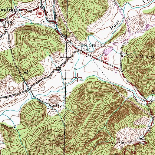 Topographic Map of Little Poor Valley Creek, TN