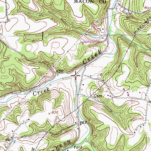 Topographic Map of Little Puncheon Creek, TN