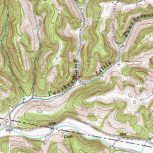 Topographic Map of Little Puncheoncamp Branch, TN