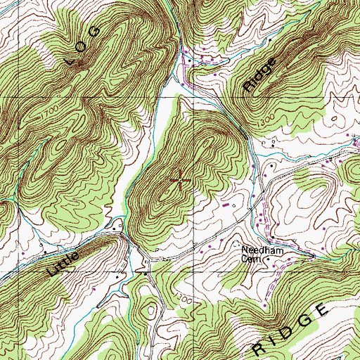 Topographic Map of Little Ridge, TN