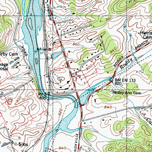 Topographic Map of Little River, TN