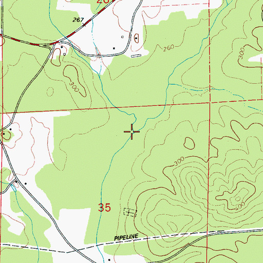 Topographic Map of Wolf Creek, AL