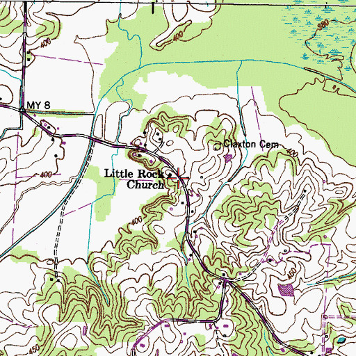 Topographic Map of Little Rock Church, TN