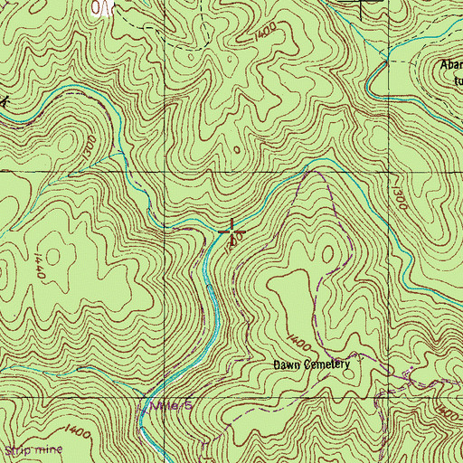 Topographic Map of Little Rock Creek, TN