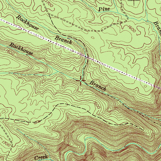 Topographic Map of Little Rockhouse Branch, TN