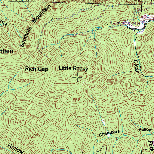 Topographic Map of Little Rocky, TN
