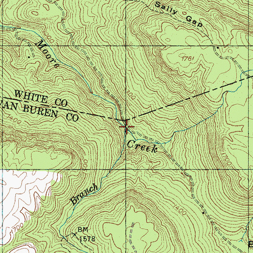 Topographic Map of Little Sink Branch, TN