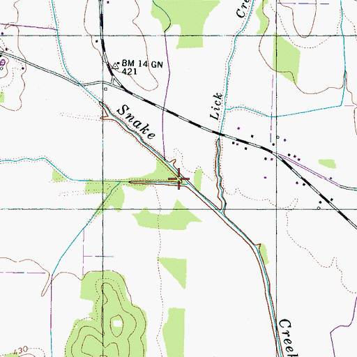 Topographic Map of Little Snake Creek, TN