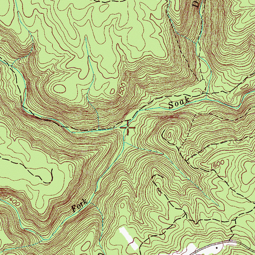 Topographic Map of Little Soak Creek, TN
