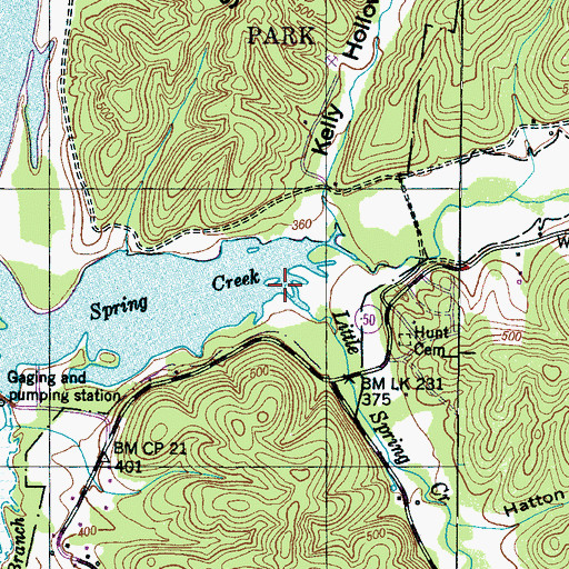Topographic Map of Little Spring Creek, TN