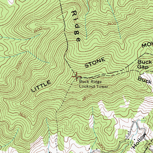 Topographic Map of Little Stone Mountain, TN