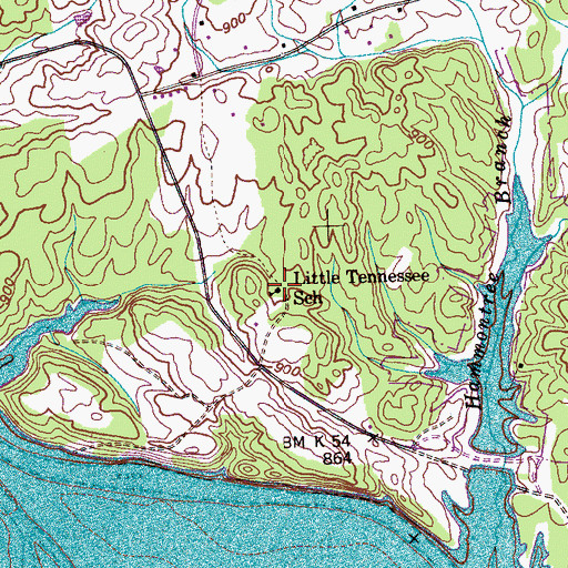 Topographic Map of Little Tennessee School, TN