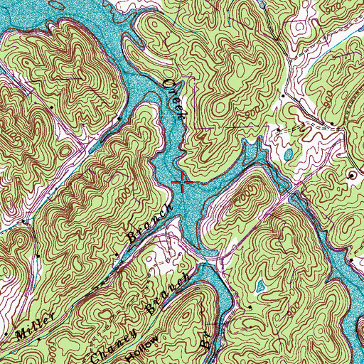Topographic Map of Little Toqua Creek, TN