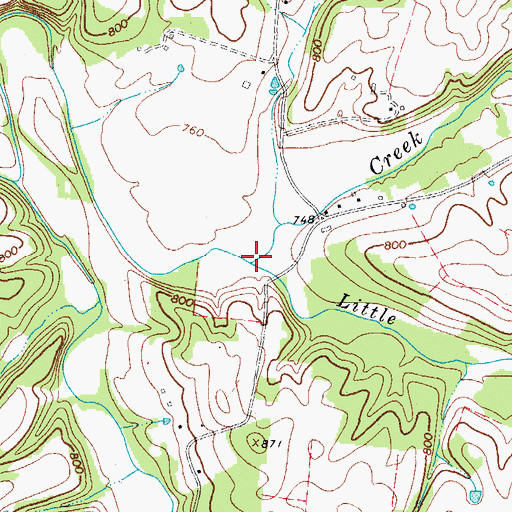 Topographic Map of Little Trace Creek, TN