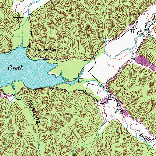 Topographic Map of Little Turkey Creek, TN