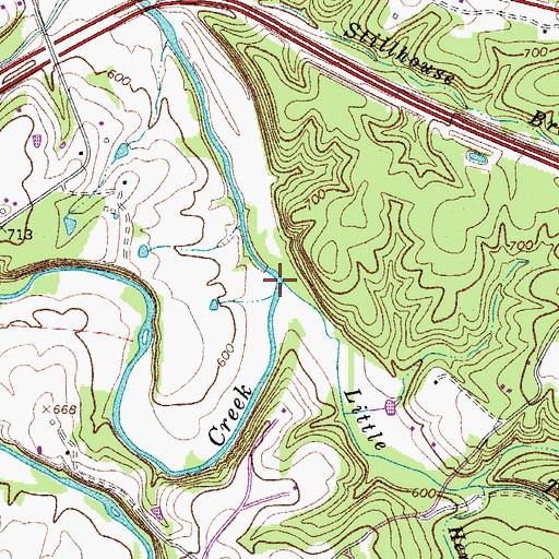 Topographic Map of Little Turnbull Creek, TN