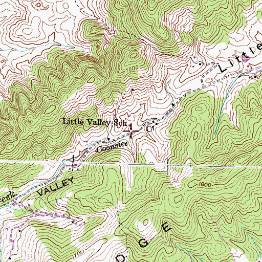Topographic Map of Little Valley School, TN