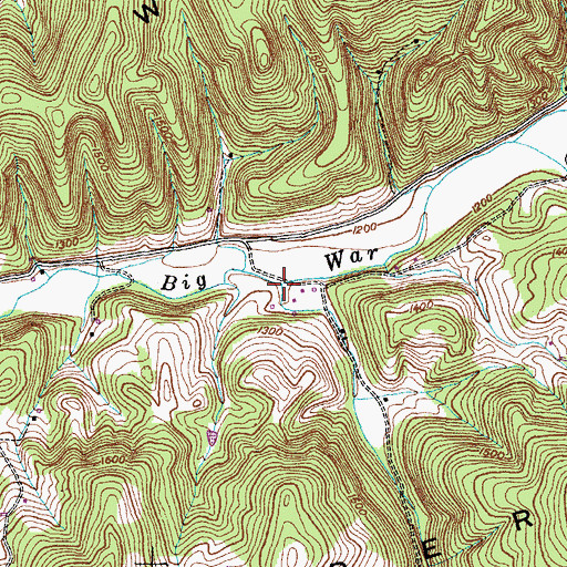Topographic Map of Little War Creek, TN