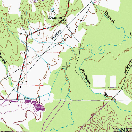 Topographic Map of Littlejohn Branch, TN