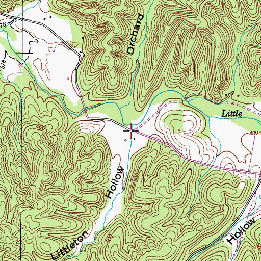 Topographic Map of Littleton Hollow, TN