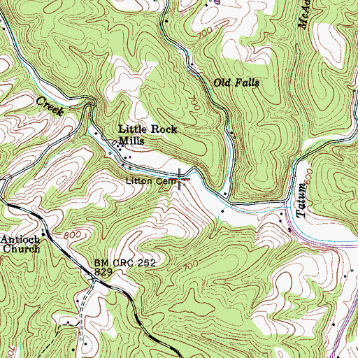 Topographic Map of Litton Cemetery, TN