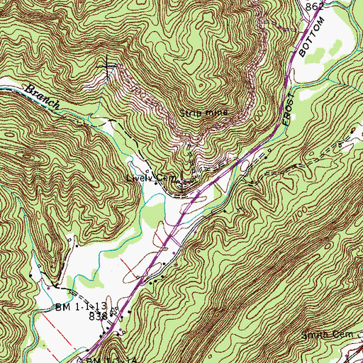 Topographic Map of Lively Cemetery, TN