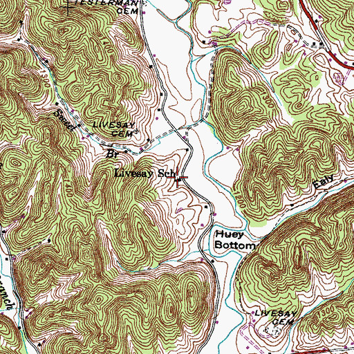 Topographic Map of Livesay School, TN