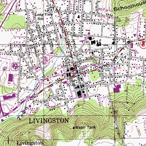 Topographic Map of Livingston, TN