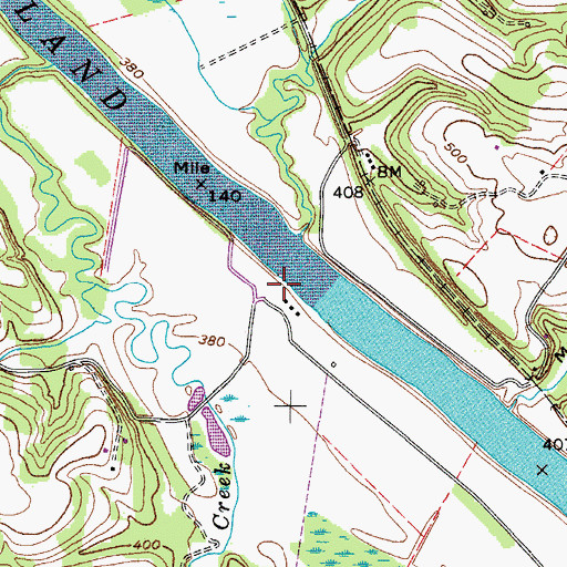 Topographic Map of Lock B, TN