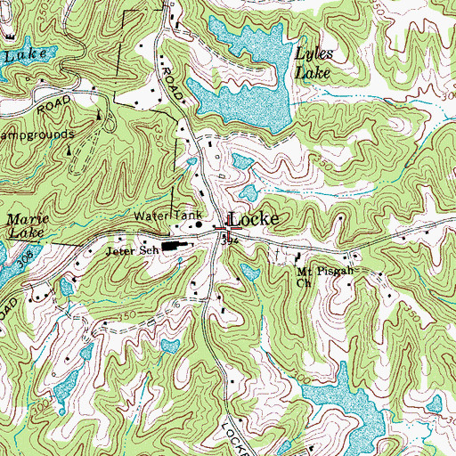 Topographic Map of Locke, TN