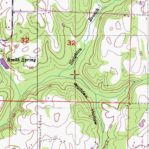 Topographic Map of Wolfden Hollow, AL