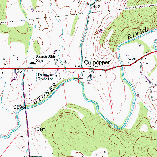 Topographic Map of Locke Creek, TN
