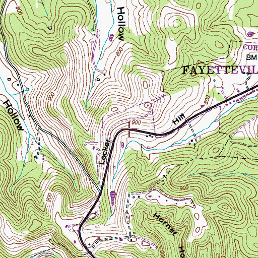 Topographic Map of Locker Hill, TN