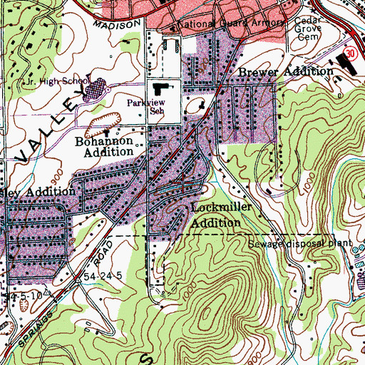 Topographic Map of Lockmiller Addition, TN