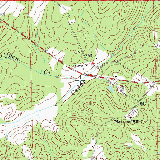 Topographic Map of Wolfpen Creek, AL