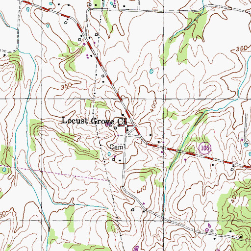 Topographic Map of Locust Grove Church, TN