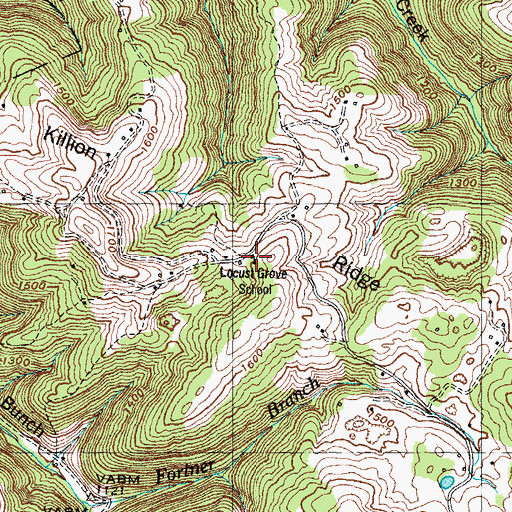 Topographic Map of Locust Grove School, TN