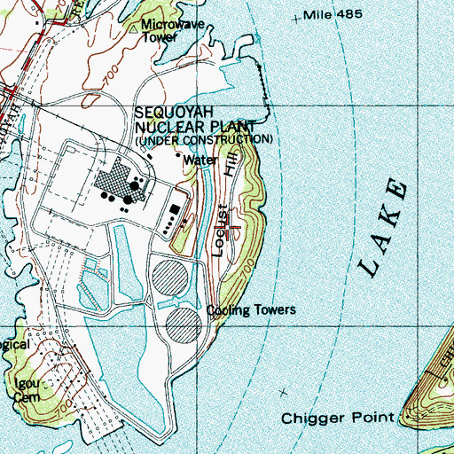 Topographic Map of Locust Hill, TN