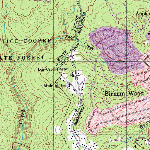 Topographic Map of Log Cabin Chapel, TN