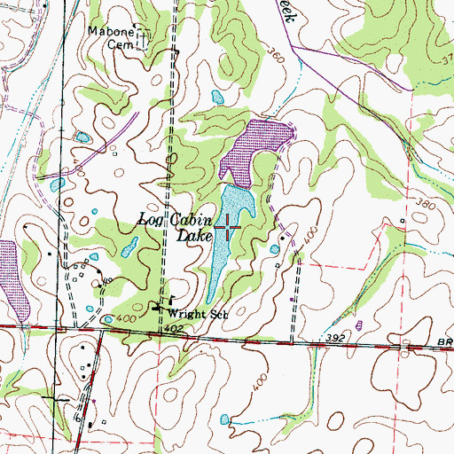 Topographic Map of Log Cabin Lake, TN