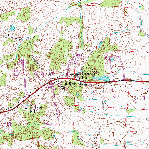Topographic Map of Logan Hill, TN