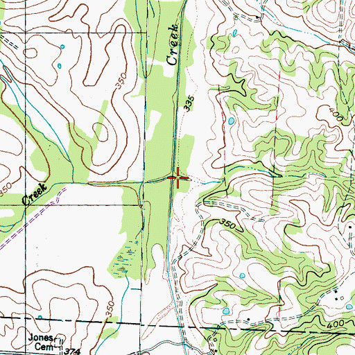 Topographic Map of London Creek, TN