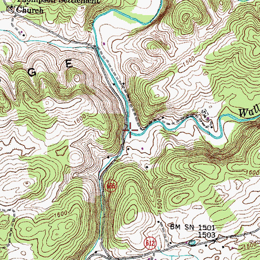 Topographic Map of Lone Branch, TN