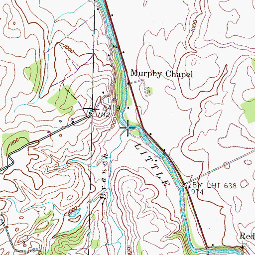 Topographic Map of Lone Branch, TN