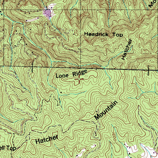 Topographic Map of Lone Ridge, TN