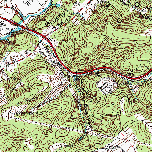 Topographic Map of Lonesome Dove Hollow, TN