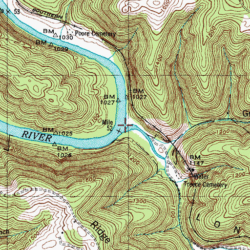 Topographic Map of Lonesome Valley, TN