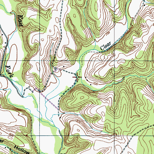Topographic Map of Long Branch, TN